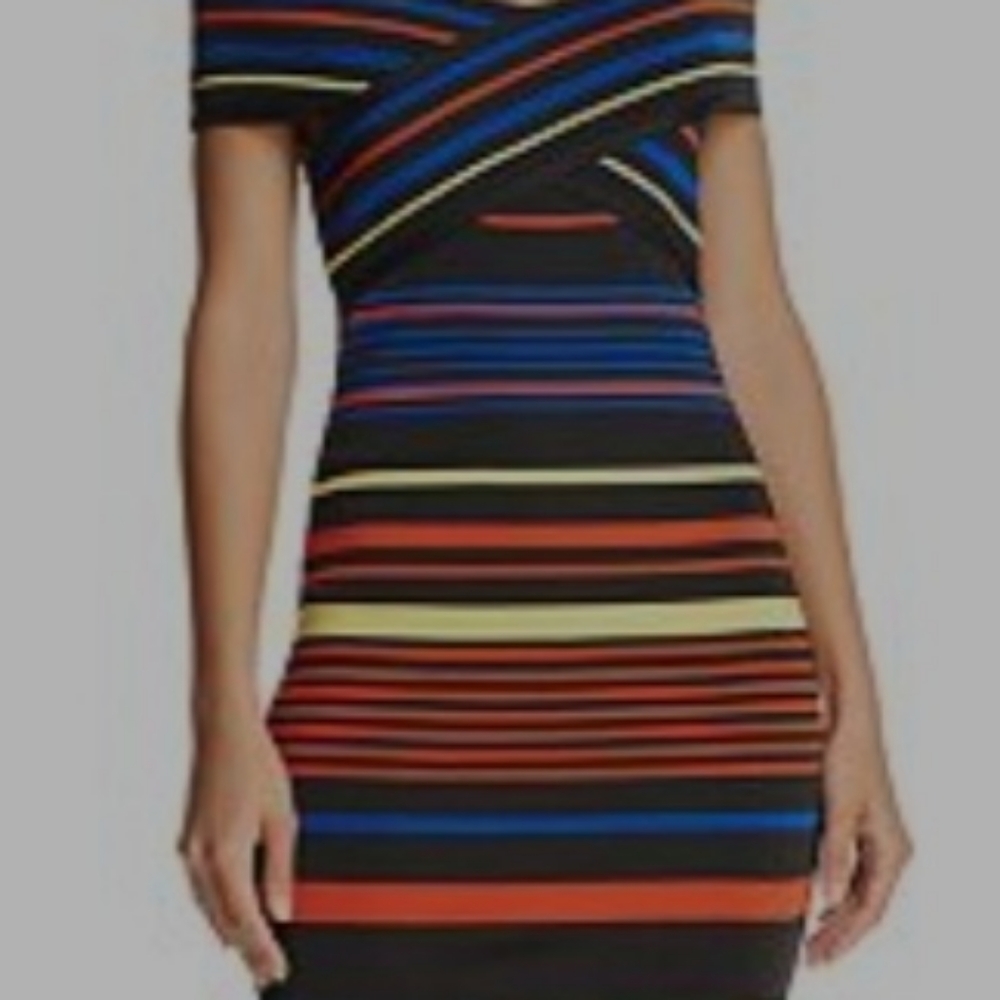 Wow Couture Striped Bodycon Dress - Picture 2 of 9